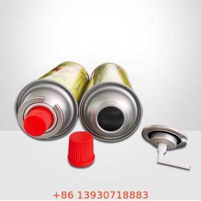 Aerosol Pişirme Teneke Kutu için Kırmızı Kapaklı OEM Bir İnç Bütan Kamp Gaz Ocağı Vanası 223g