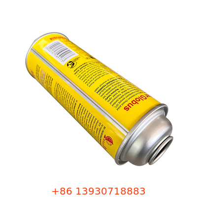 CMYK Baskı Dolum Küçük Bütan Gaz Teneke Kutu 220g Valfli