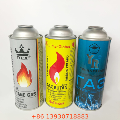 CMYK Baskı Metal Bütan Gaz Kutusu 1.4 Mpa Patlama Basıncı
