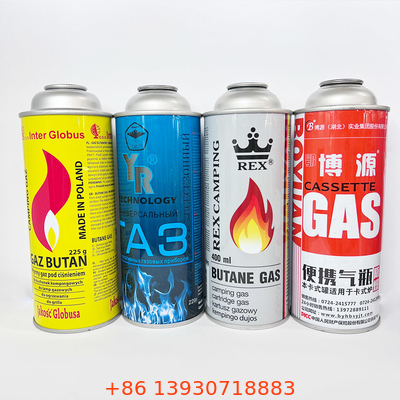 CMYK Baskı Metal Bütan Gaz Kutusu 1.4 Mpa Patlama Basıncı