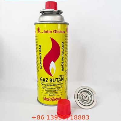 Düz duvar Teneke 220g Bütan Gaz Teneke Kutu Pişirme Pişirme için