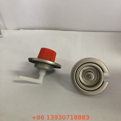 Butan yakıt kutuları için PP gaz kartuşu valfi ve metal gövdeli butan gaz kartuşu