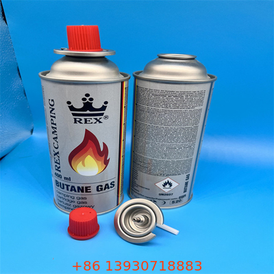 Açıkta yemek pişirmek ve sızıntı geçirmez güvenlik valfi olan taşınabilir sobalar için premium yeniden doldurulabilir butan gaz kutuları