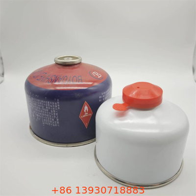 Sızıntı geçirmez valfli açık hava kampı sobaları için premium yeniden doldurabilir 220g butan kutuları