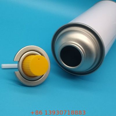 Efficient Compact Gas Canister Valve for Lighter Refill Fuel Canisters with Self-Sealing Nozzle Design