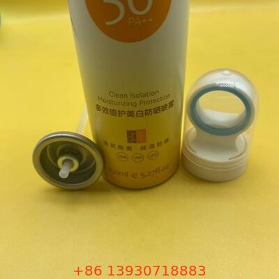 Güneş koruyucu sprey aerosol valfi, 360 derecelik çalışma, sızıntı geçirmez mühür ve SPF ve UV koruması için tıkanıklığa dayanıklı nozzle
